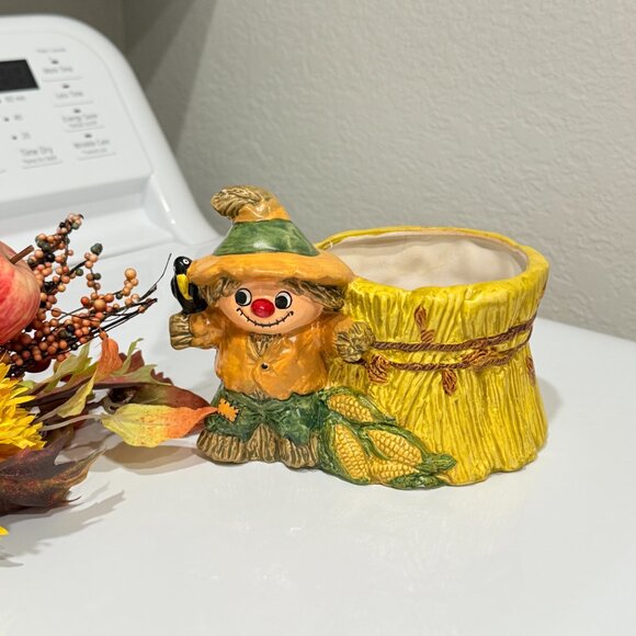 1950's Scarecrow and Wheat Head Vase/Planter Arrangement - Picture 10 of 15